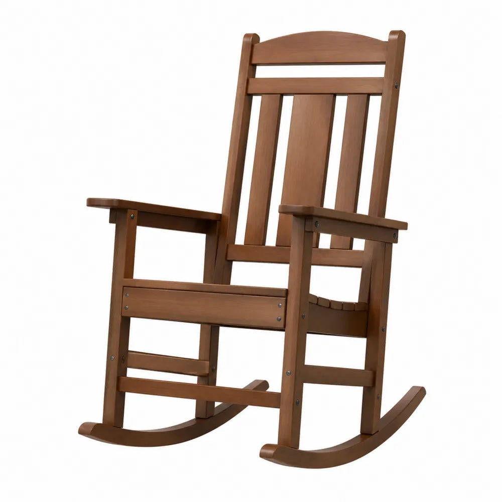 Chaise berçante en bois d'acacia pour extérieur marron