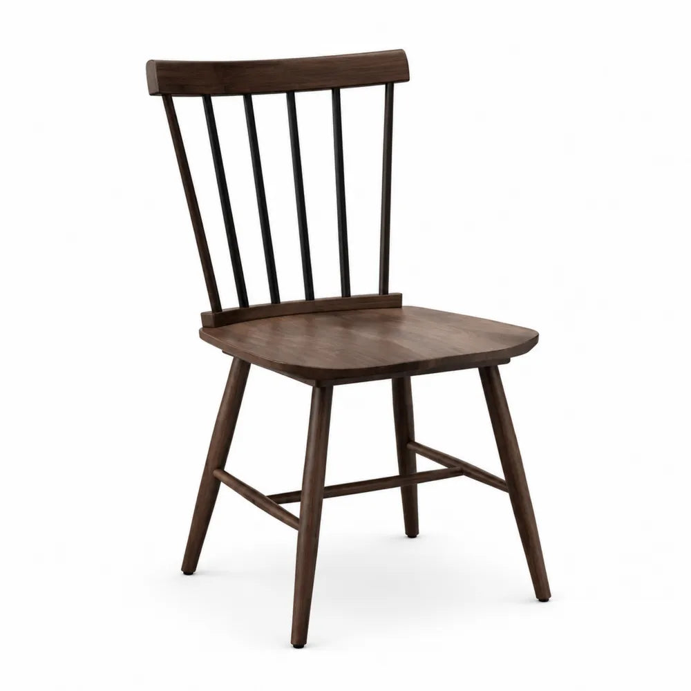 Chaise de salle à manger en bois et métal marron 45x50x85 cm