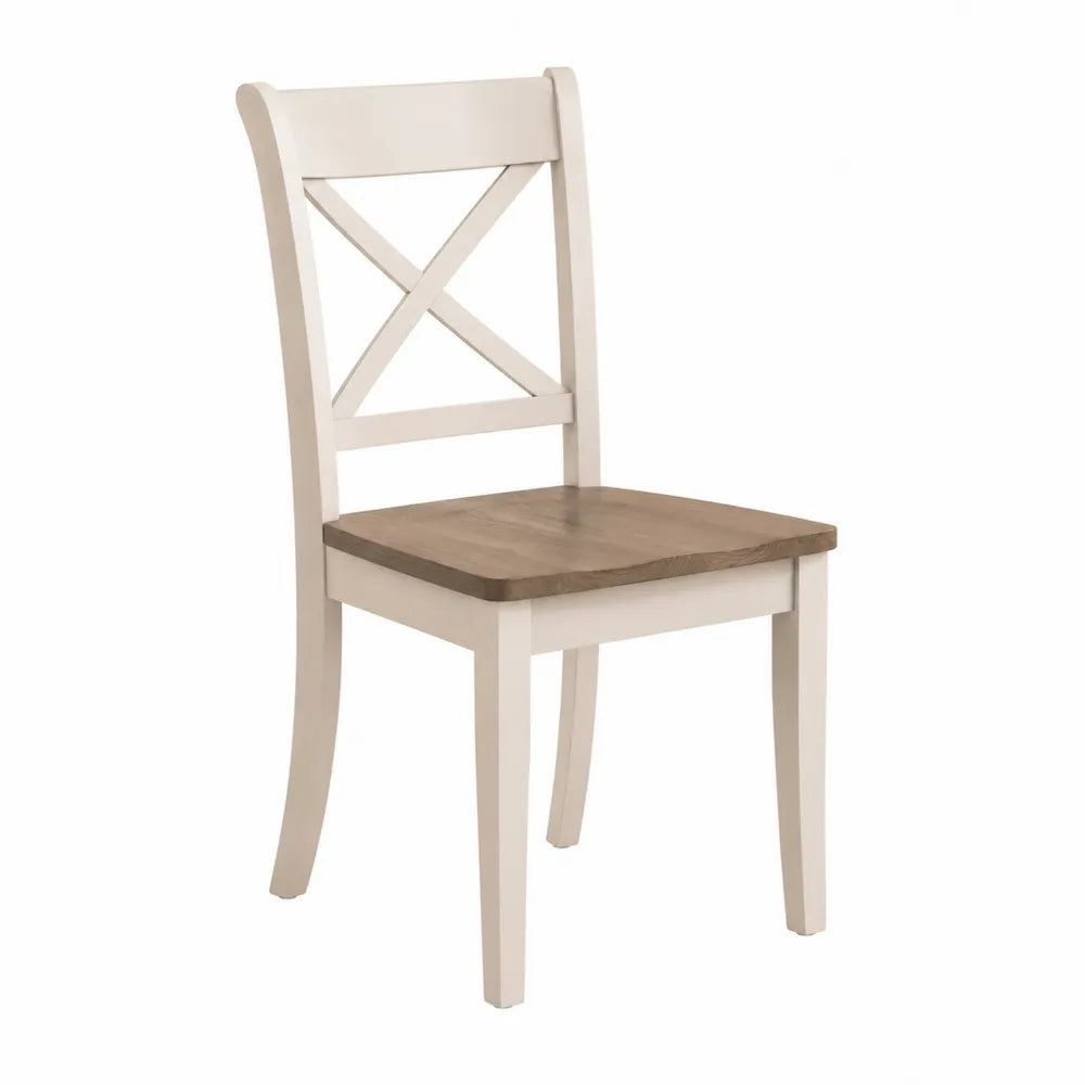 Chaise de salle à manger en bois blanc et chêne